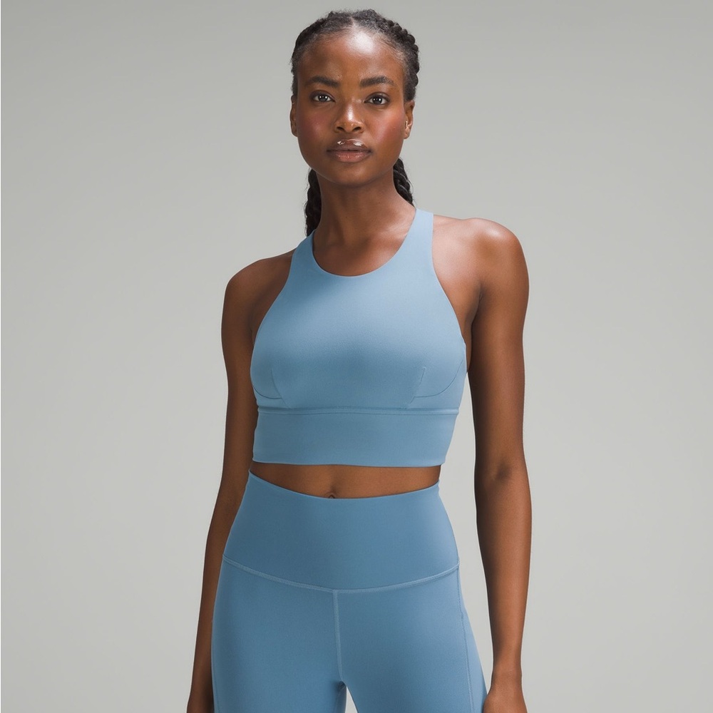 LULULEMON | Wunder Train Longline Bra Medium Support, C/D Cup in Utility Blue 4